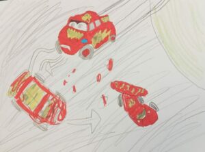 Dessin crayon de couleur sur papier