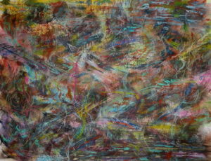 Peinture abstraite pastels sec pastels gras et acrylique